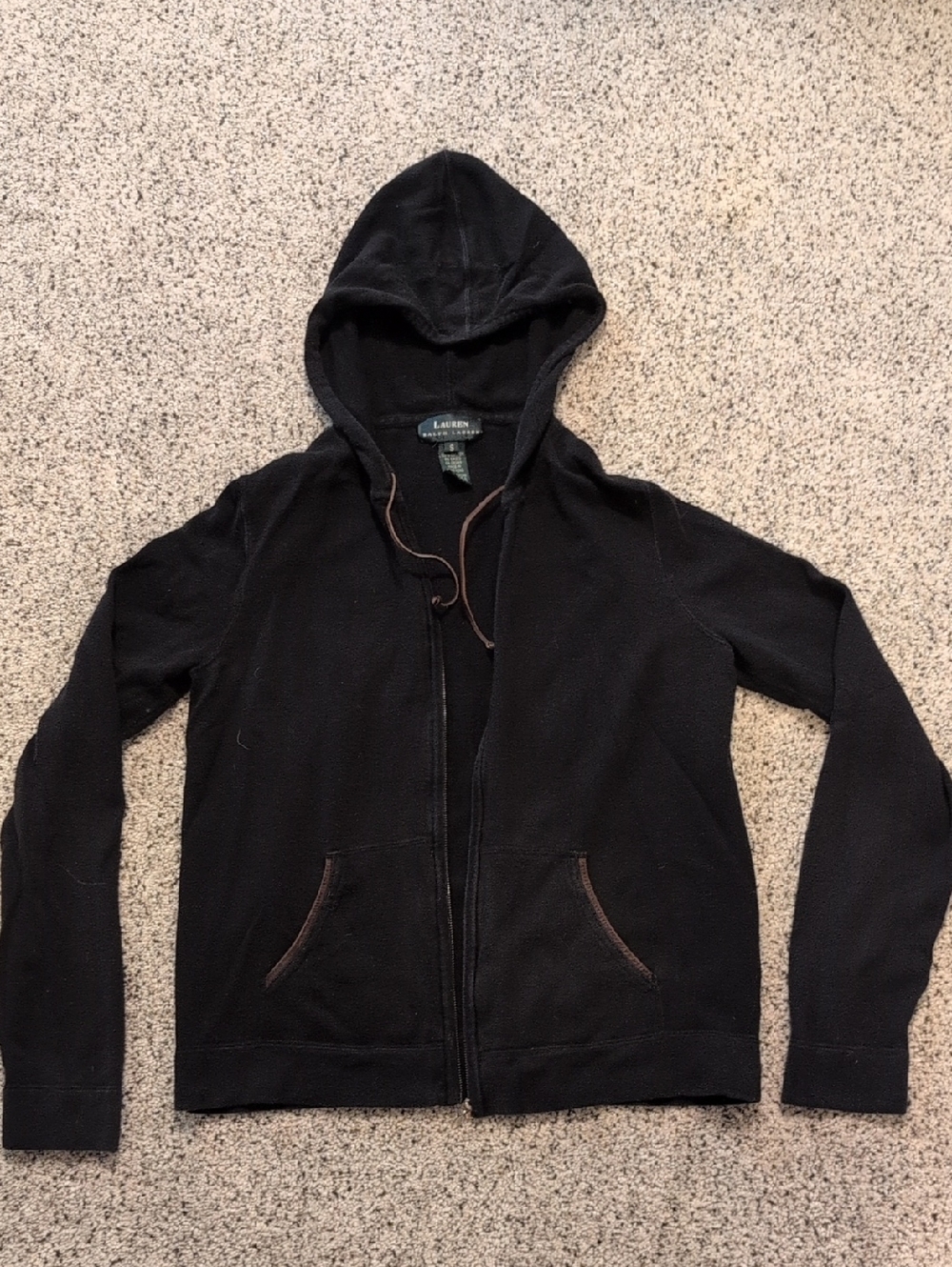 Ralph Lauren Black Hooded Zip-Up Sweater Jacket
